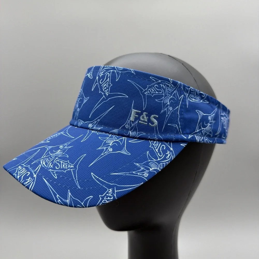 Field and Stream Fishing Trout Adult Visor Embroidered Hook Loop Adjustable Hat